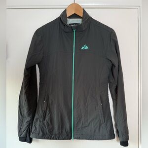 Strafe Women’s Lightweight Jacket Zip Front Base Layer Gray Aqua Blue Size XS